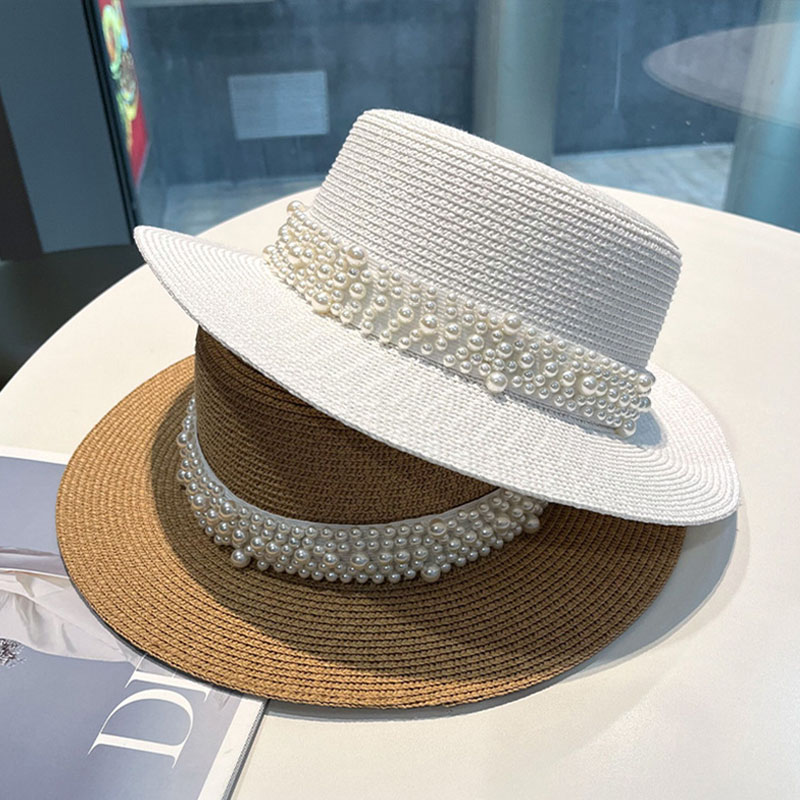 Bucket Hat Straw - 2023 New Flat Top Straw Hat