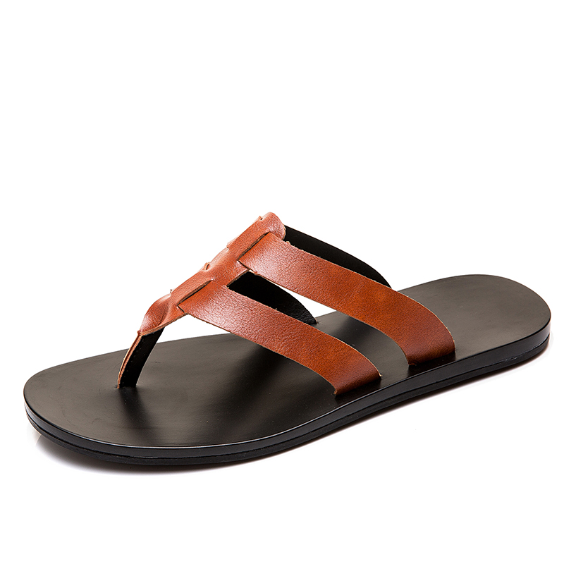 Flip Flop Leather Men - Men's Leather Flip Flops Summer Casual