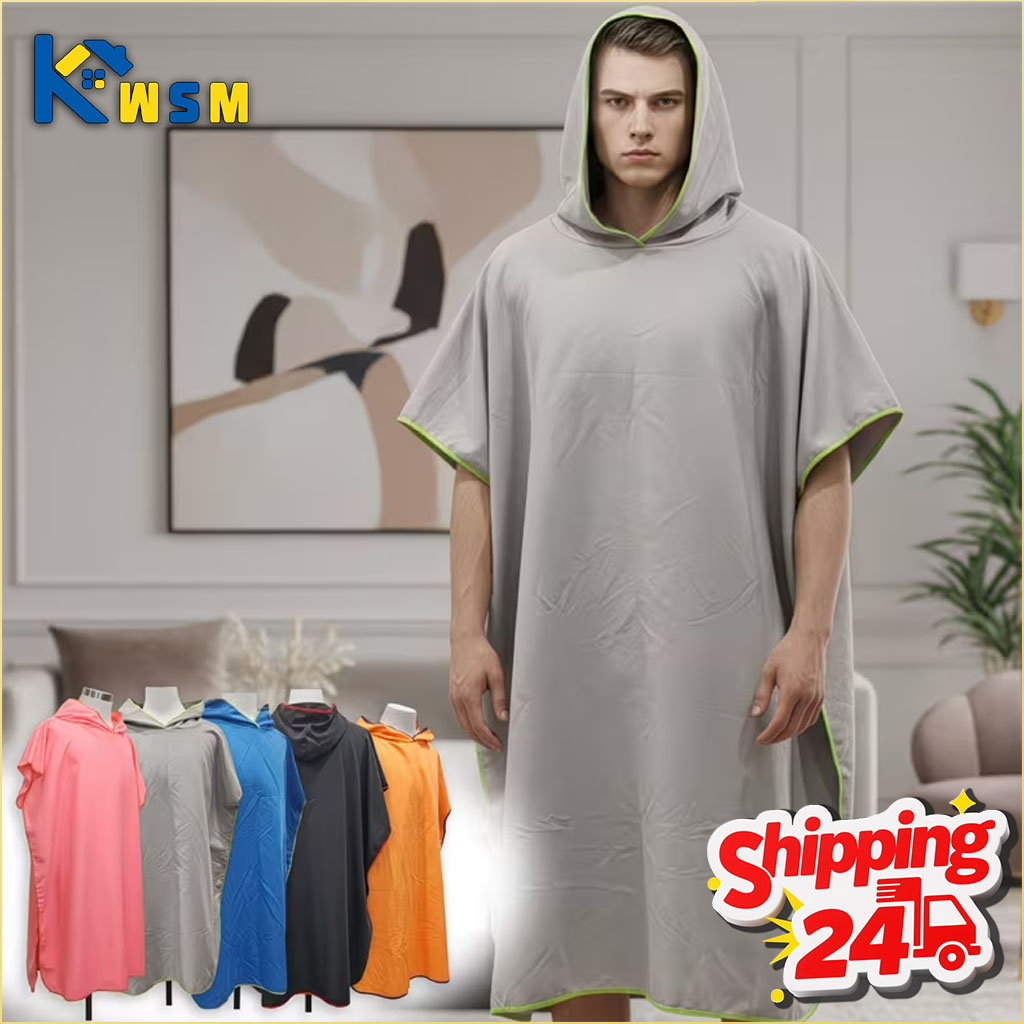 Beach Towel Large - Microfiber Hooded Swim Robe Wearable Towel