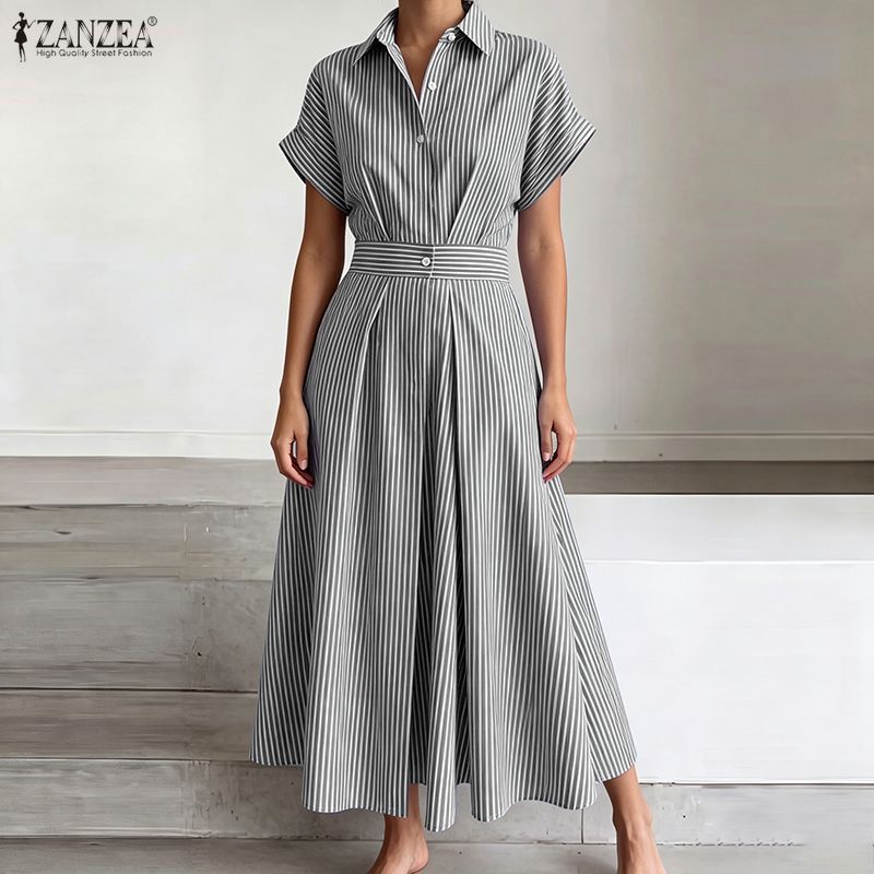 Shirt Camp Collar - ZANZEA Stylish Lapel Neck Short Sleeve