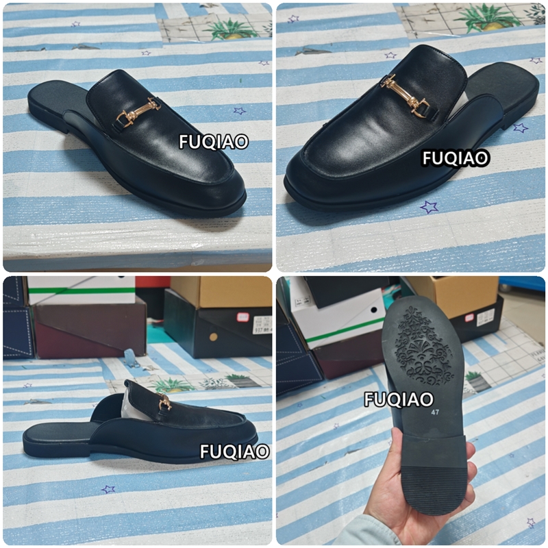 Casual Mules Men Leather Loafe - Flip Flop Leather Men review and price