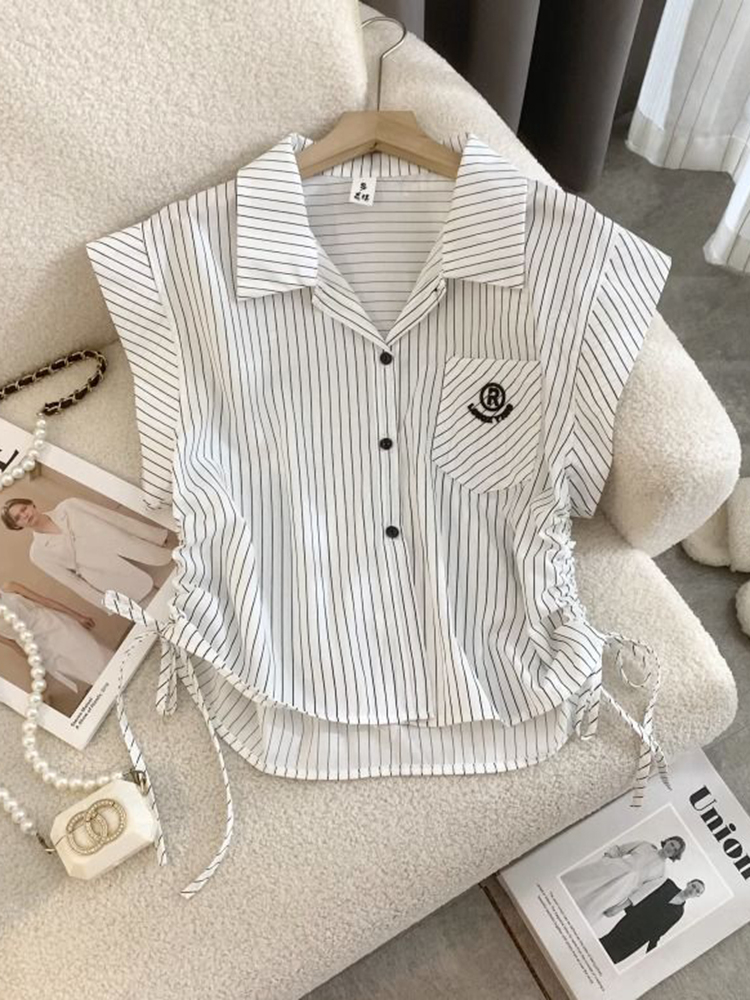 Jmprs Striped Letter Shirt Wom - Shirt Camp Collar review and price