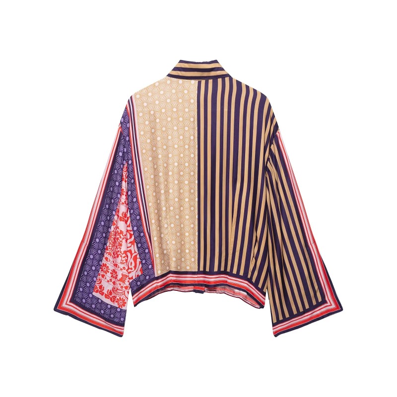 2026 Elegant Chic Printed Saro - Shirt Camp Collar review and price