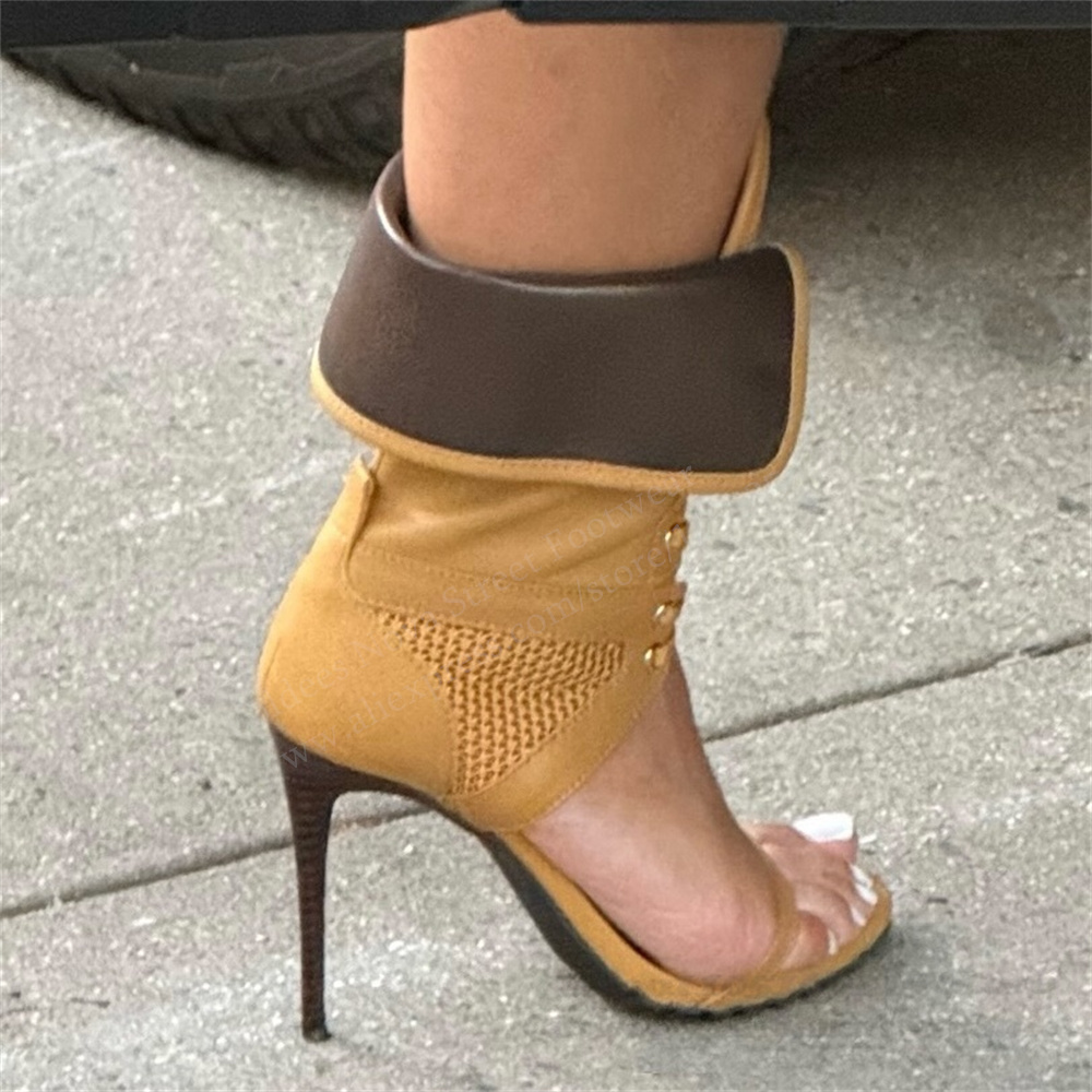 Women Open Toe Stilettos Lace  - Casual Sandal Leather review and price