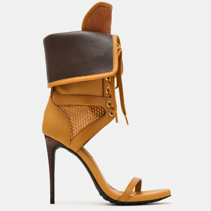 Women Open Toe Stilettos Lace  - Casual Sandal Leather review and price