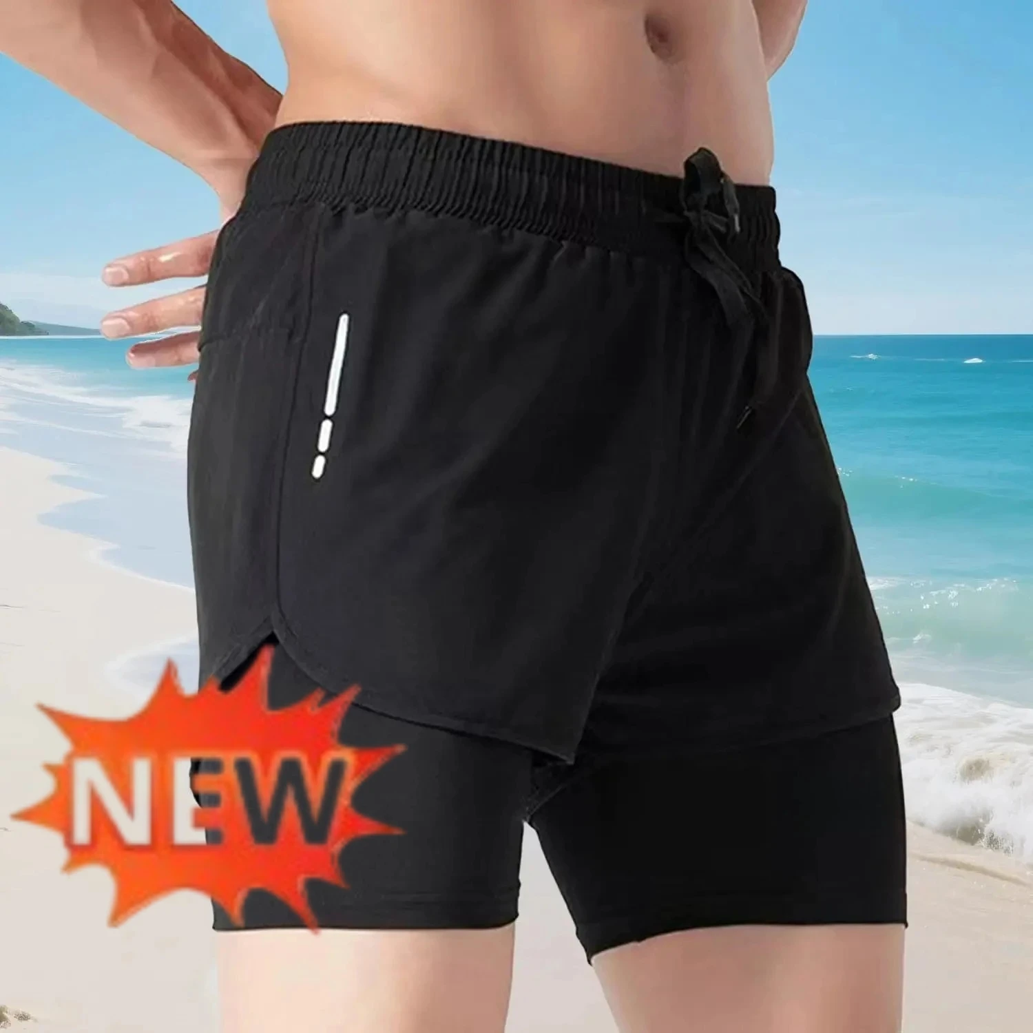 Men's 2‑in‑1 Swim Trunks Quick - Swim Trunk Quick Dry review and price