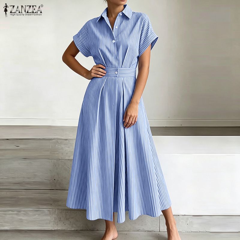 ZANZEA Stylish Lapel Neck Shor - Shirt Camp Collar review and price