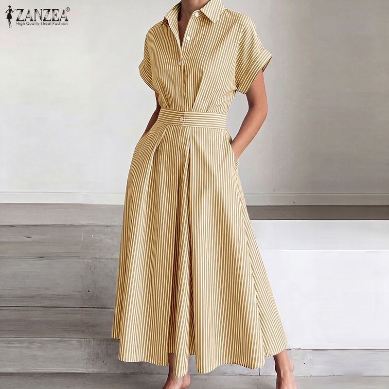 ZANZEA Stylish Lapel Neck Shor - Shirt Camp Collar review and price